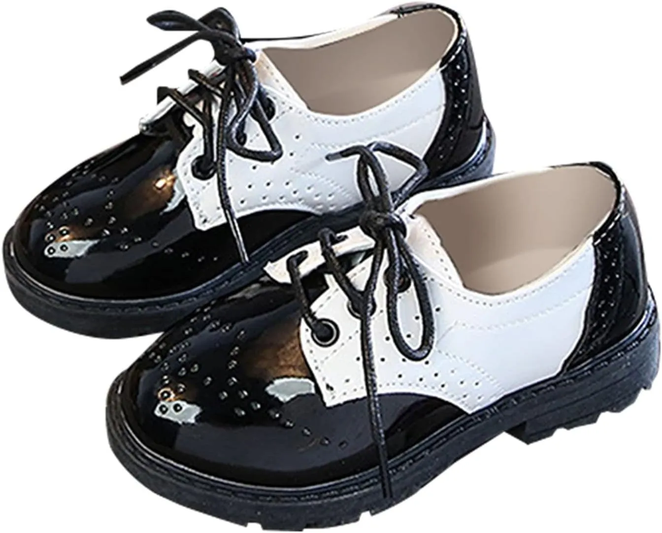 Boys Girls Dress Shoes Toddler Kids School Uniform Formal Casual Oxfords for Little Kid Lace Up Faux Leather Shoes