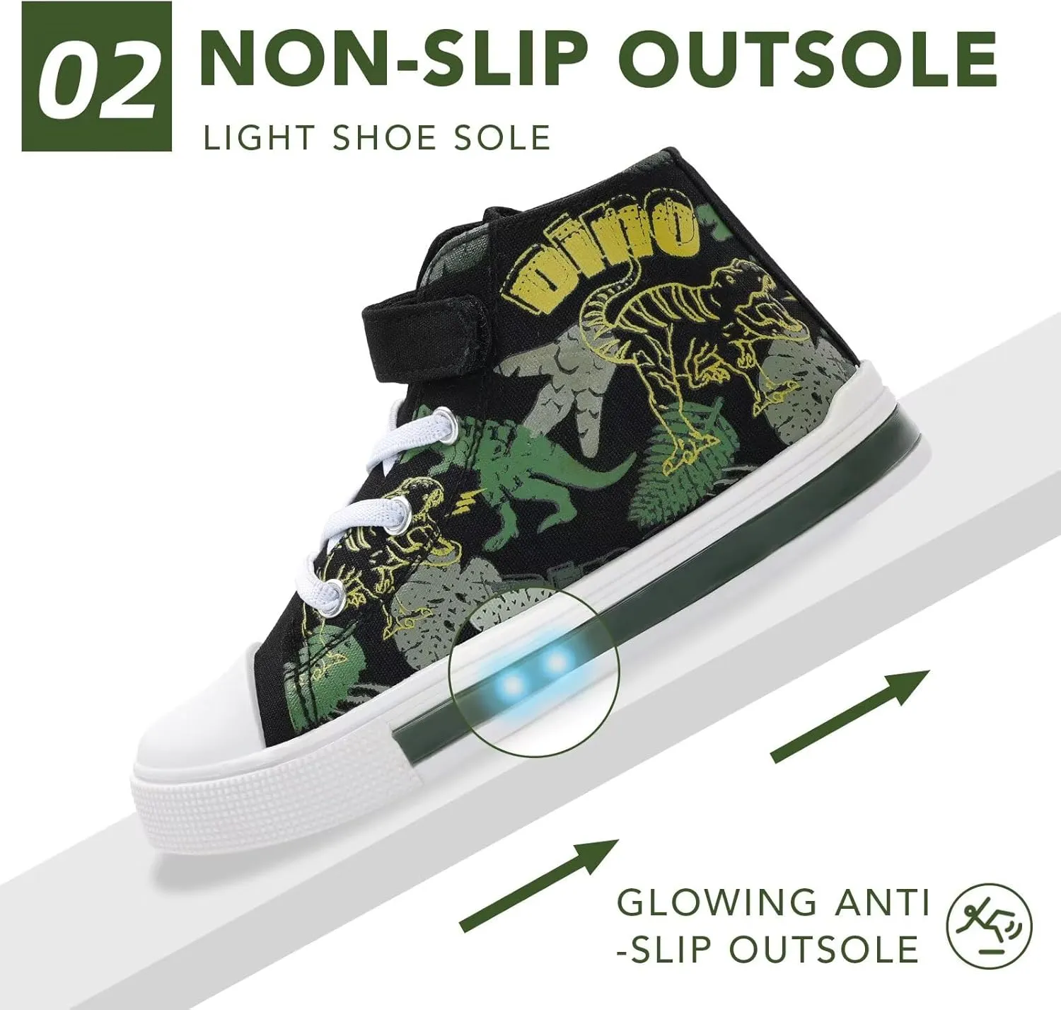 Boys Girls Light Up Sneakers Toddler Canvas High Top Fashion Sneaker Kids Casual Walking Shoes