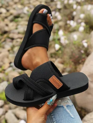 Breathable Mesh Slide Sandals For Women,Hollow Mesh Slide Sandals With Toe Loop, Summer Casual Mesh Flats Slippers