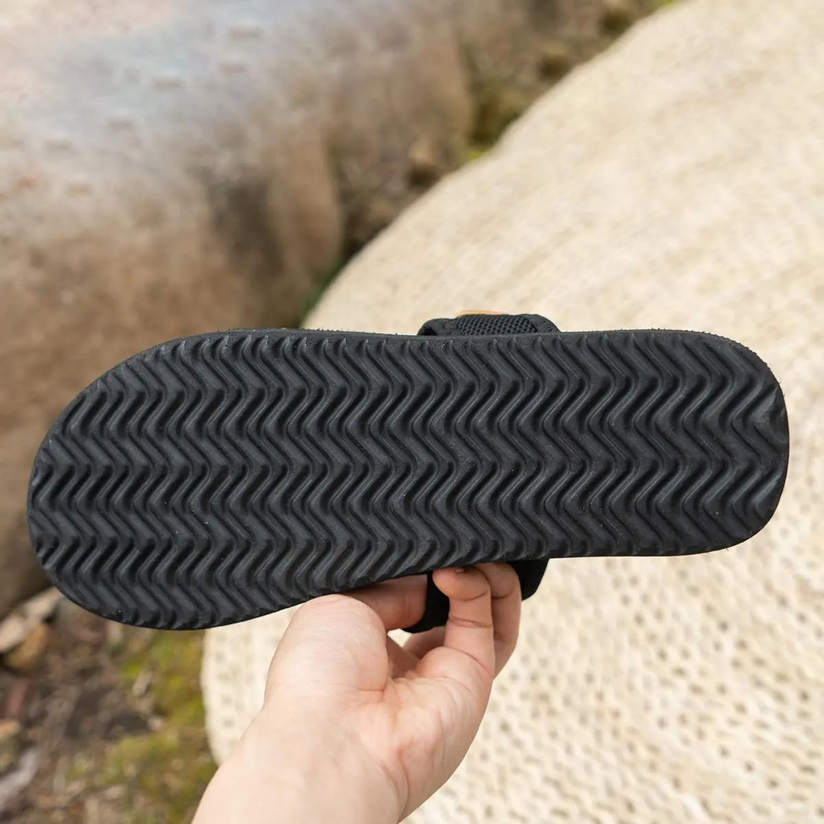 Breathable Mesh Slide Sandals For Women,Hollow Mesh Slide Sandals With Toe Loop, Summer Casual Mesh Flats Slippers