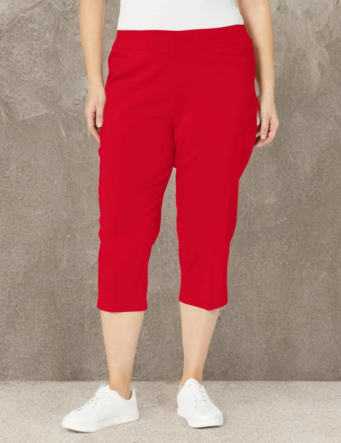 Briggs New York Women's Plus-Size Pull on Capri L Pocket