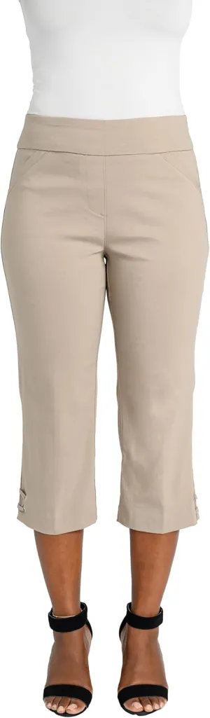 Briggs New York Women's Pull on Lace Up Hem Capri