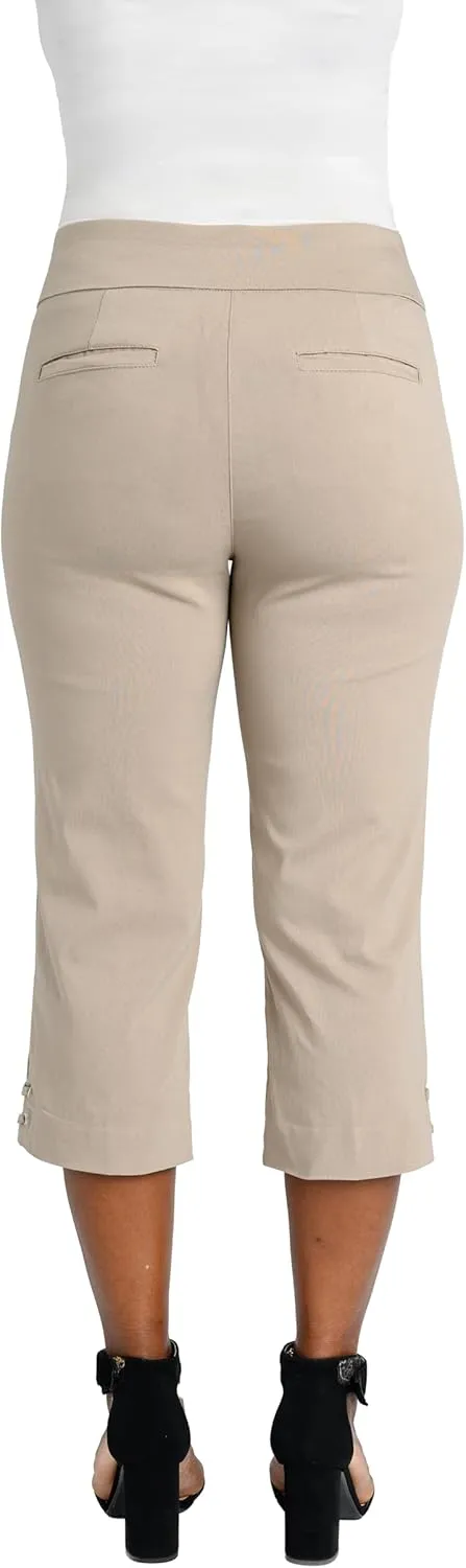 Briggs New York Women's Pull on Lace Up Hem Capri