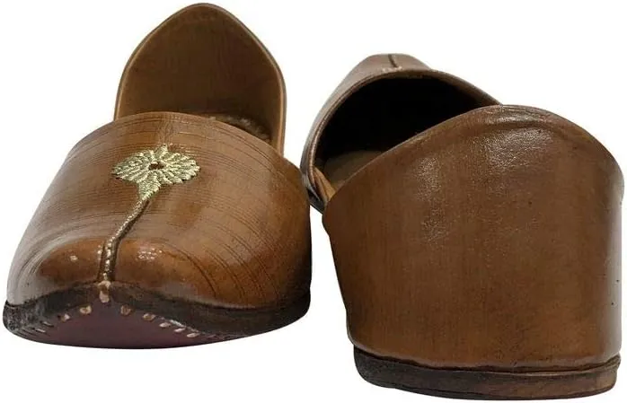 Brown Jutti for Men's Brown Mojari Indian Handmade Khussa Shoes Ethnic Shoe