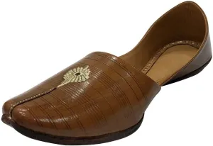 Brown Jutti for Men's Brown Mojari Indian Handmade Khussa Shoes Ethnic Shoe
