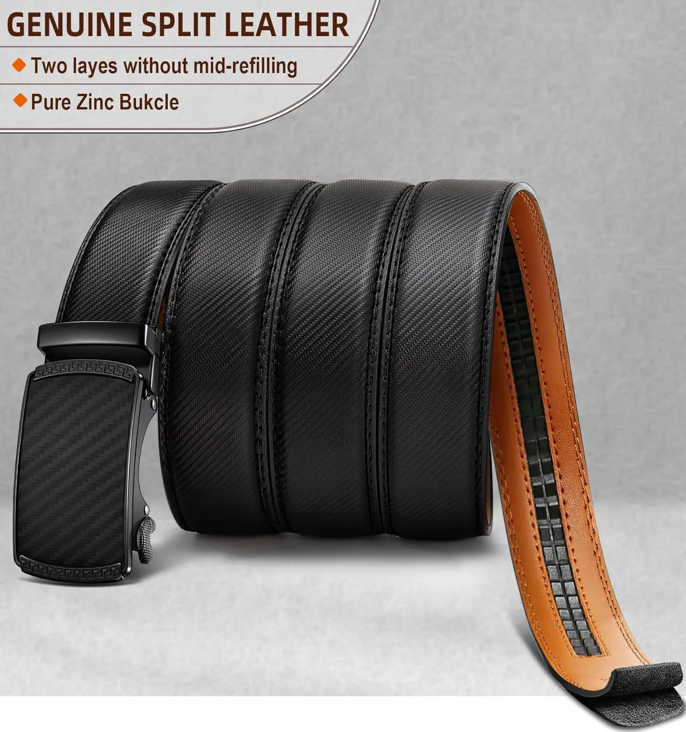 BULLIANT Men's Belt,Slide Ratchet Belt For Gift Men Dress Pant Shirt Oxfords,Trim To Fit