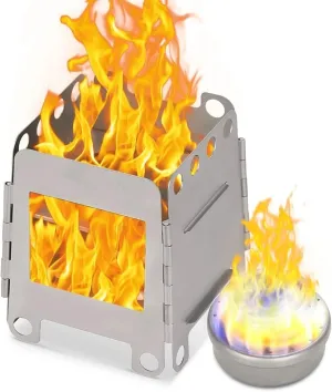 Camping Wood Stove Portable Wood Burning Backpacking Stove Folding Camping Wood Stove for Camping Cooking