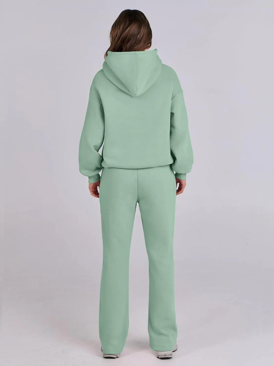 Caracilia Women's 2 Piece Outfits Sweatsuit Sets Oversized Hoodies Wide Leg Sweatpant Tracksuit 2024 Fall Matching Lounge Set