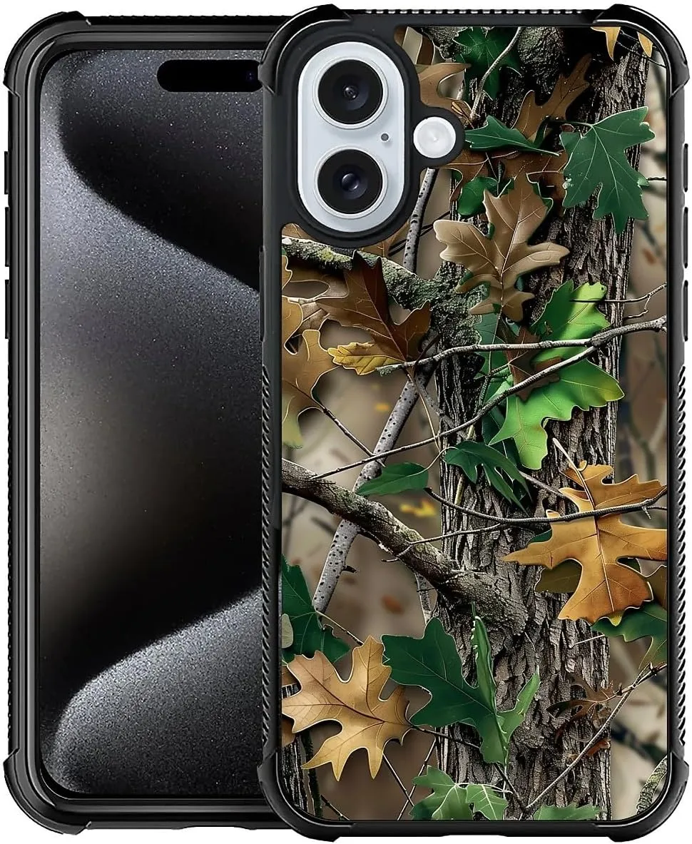 CARLOCA Compatible iPhone 16 Plus Case, Forest Camping Camo Autumn, Slim-fit & Lightweight, Enhanced Protection & Secure Grip