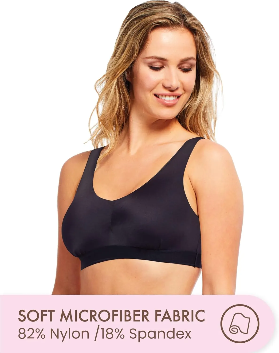 Carole Martin Slip-On Wireless Comfort Sleep Bra for Women