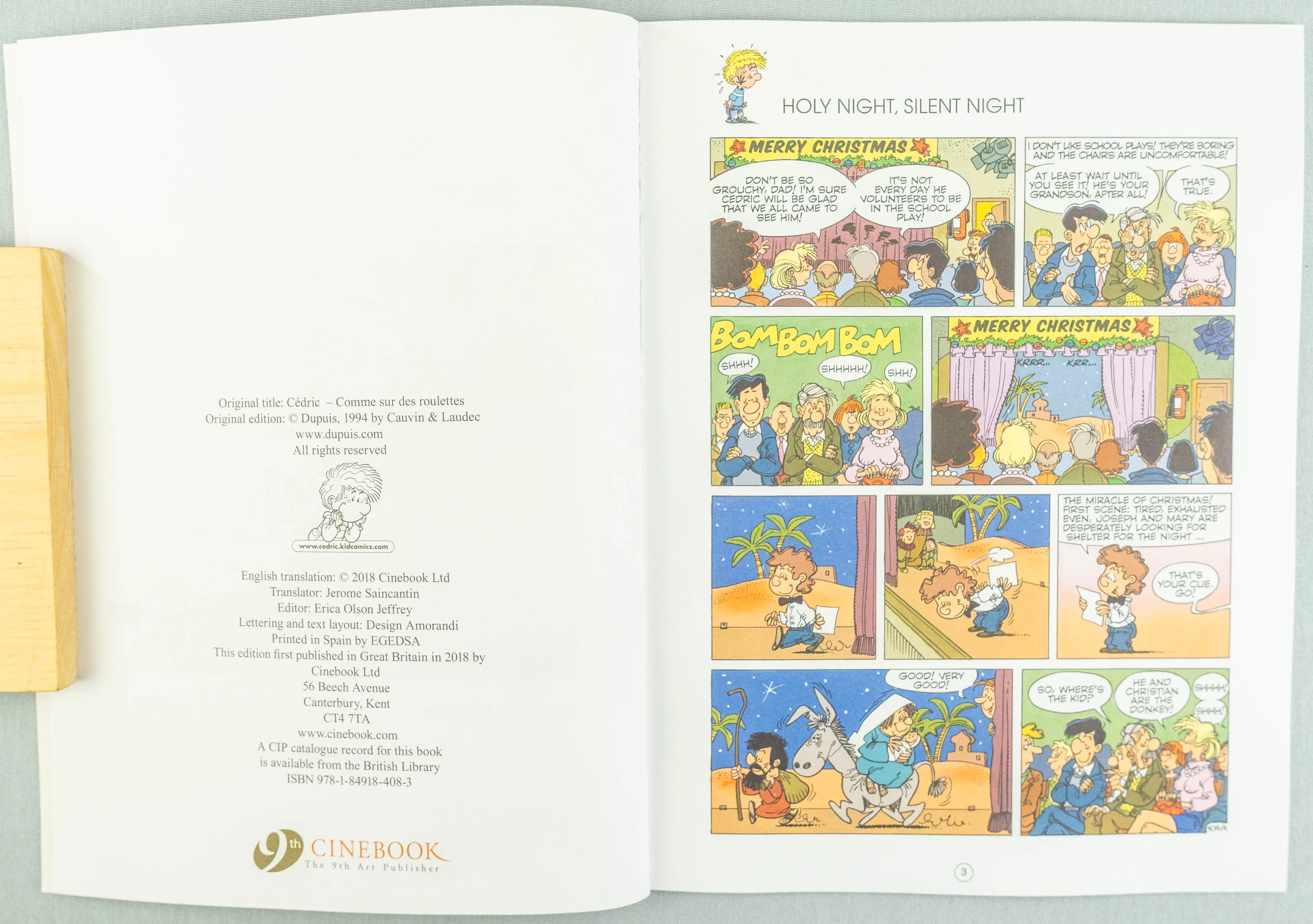 CEDRIC Volume 6 Skating on thin Ice Cinebook Paperback Edition Comic Book by Laudec / Cauvin
