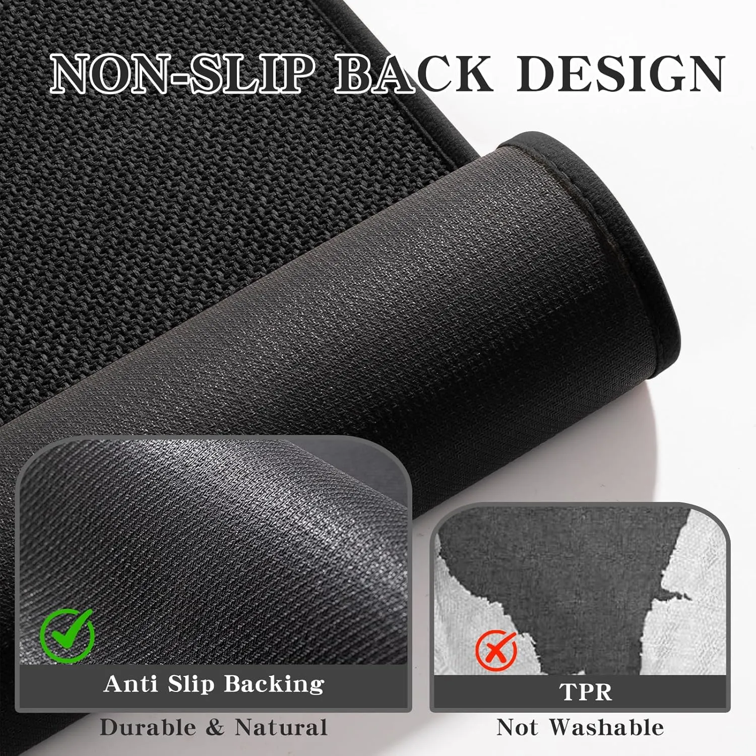 chakme Bathroom Rugs Mat 24x17, Ultra Thin Non Slip Bath Mat Small Quick Dry Absorbent Bath Mat for Bathroom Floor, (Black, 24"x17")