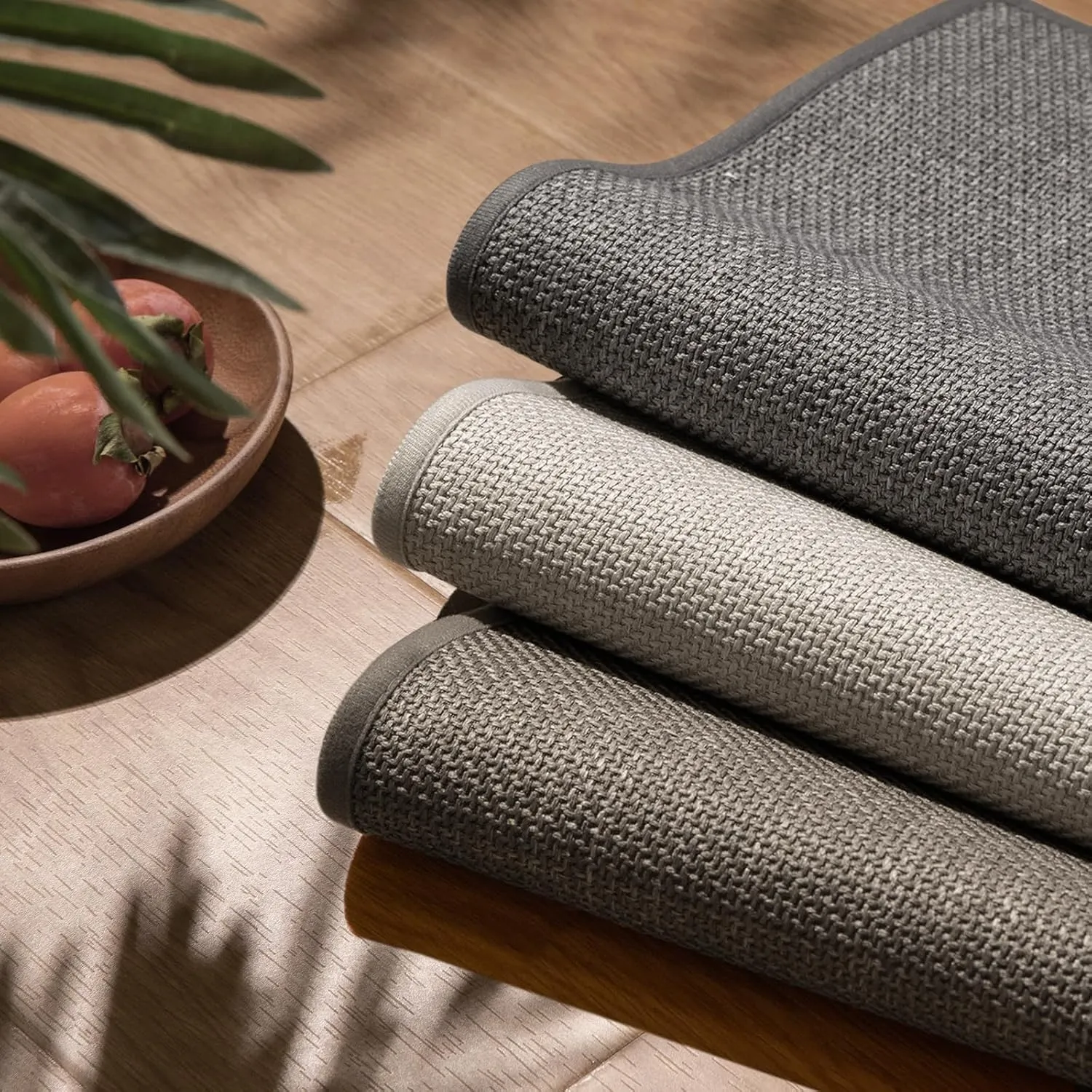 chakme Bathroom Rugs Mat 32x17, Ultra Thin Non Slip Bath Mat Quick Dry Absorbent Bath Mat for Bathroom Floor, (Dark Grey, 32"x17")