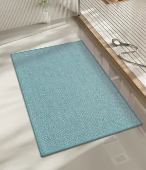 chakme Bathroom Rugs Mat 32x17, Ultra Thin Non Slip Bath Mat Quick Dry Absorbent Bath Mat for Bathroom Floor, (Light Blue, 32"x17")