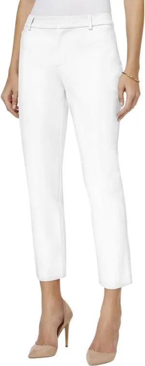 Charter Club Womens Straight Leg Casual Trouser Pants, White, Petite, 14