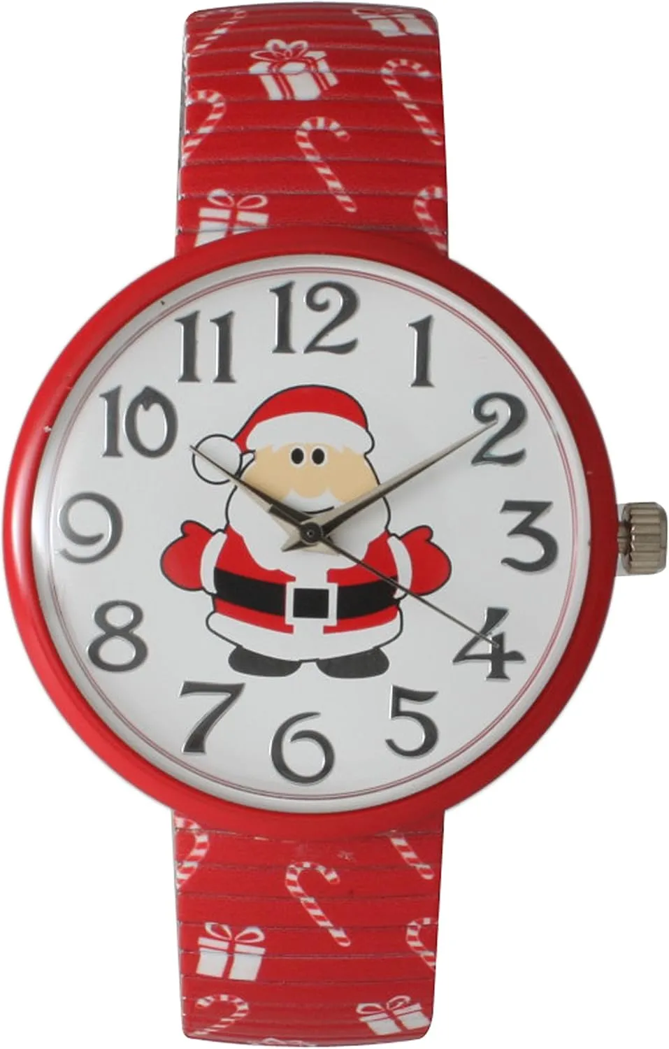 Christmas Stretch Watch with Special Design on Band (Santa Claus Red)