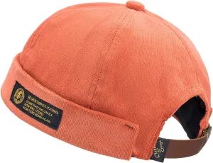CLAPE Mens Denim Brimless Skullcap Sailor Cap Rolled Cuff Retro Beanie Hat Work Beanie Harbour Hat