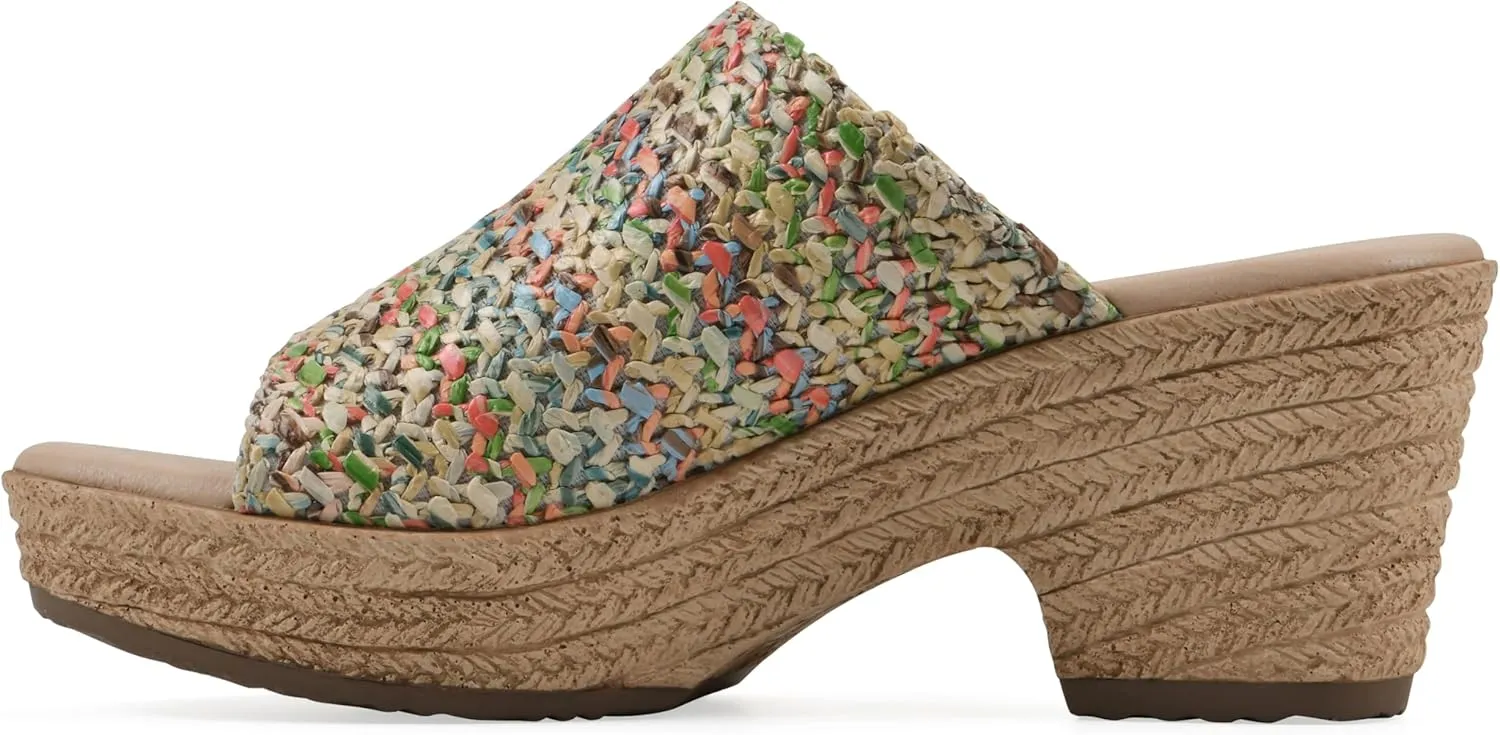 CLIFFS BY WHITE MOUNTAIN Women's Biando Platform Raffia Slide Sandal