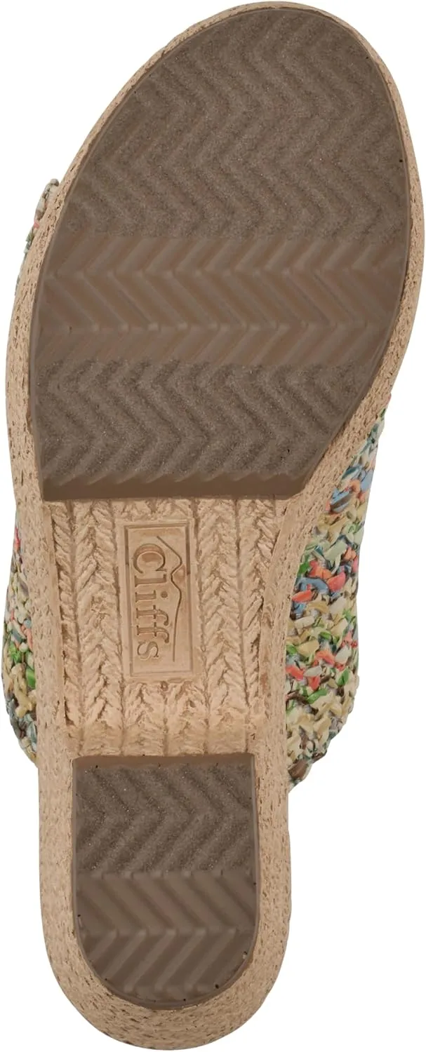 CLIFFS BY WHITE MOUNTAIN Women's Biando Platform Raffia Slide Sandal