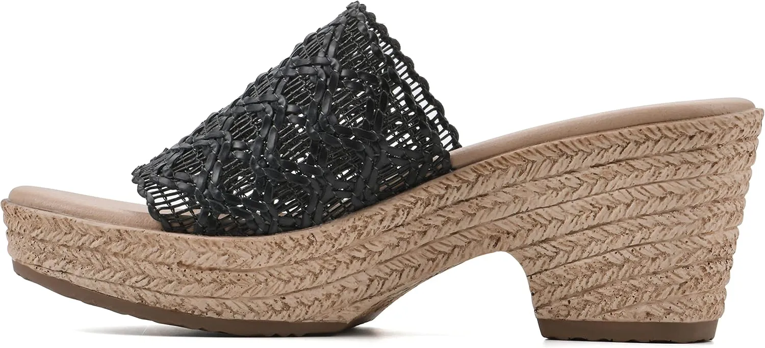 CLIFFS BY WHITE MOUNTAIN Women's Biankka Platform Woven Slide Sandal