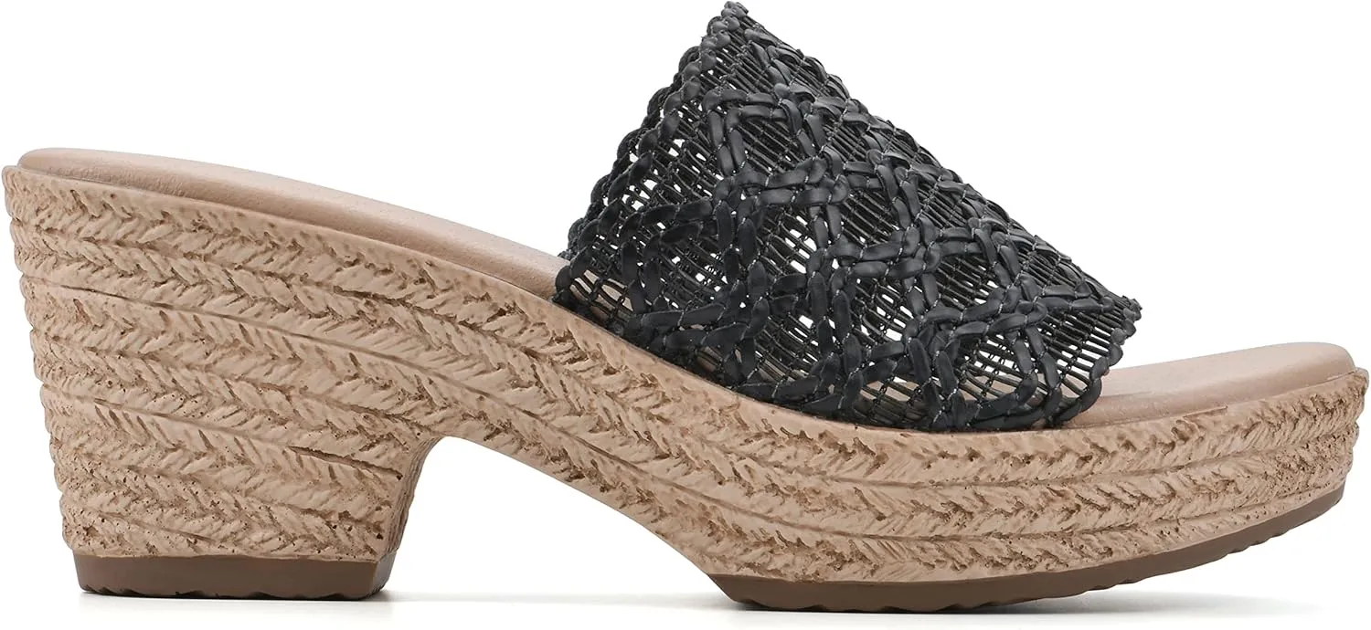 CLIFFS BY WHITE MOUNTAIN Women's Biankka Platform Woven Slide Sandal