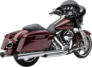 COBRA Tri Flo Mufflers for '95-'16 Bagger - Chrome/Black 6212CB