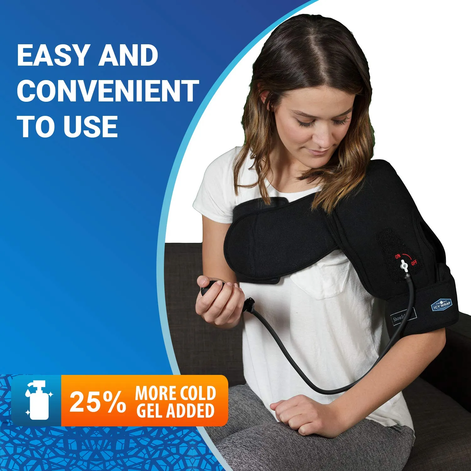 Cold Pack Compression Wrap for Hand, Wrist, Arm Ice Pack Therapy Cryo-Cool Flexible Treatment for Injuries, Aches, Swelling, Sprains, Inflammation
