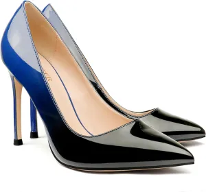 COLETER Women's 4 Inch Pumps Pointy Toe Wedding Dress Shoes Slip on Stiletto Pumps