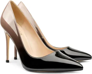 COLETER Women's 4 Inch Pumps Pointy Toe Wedding Dress Shoes Slip on Stiletto Pumps