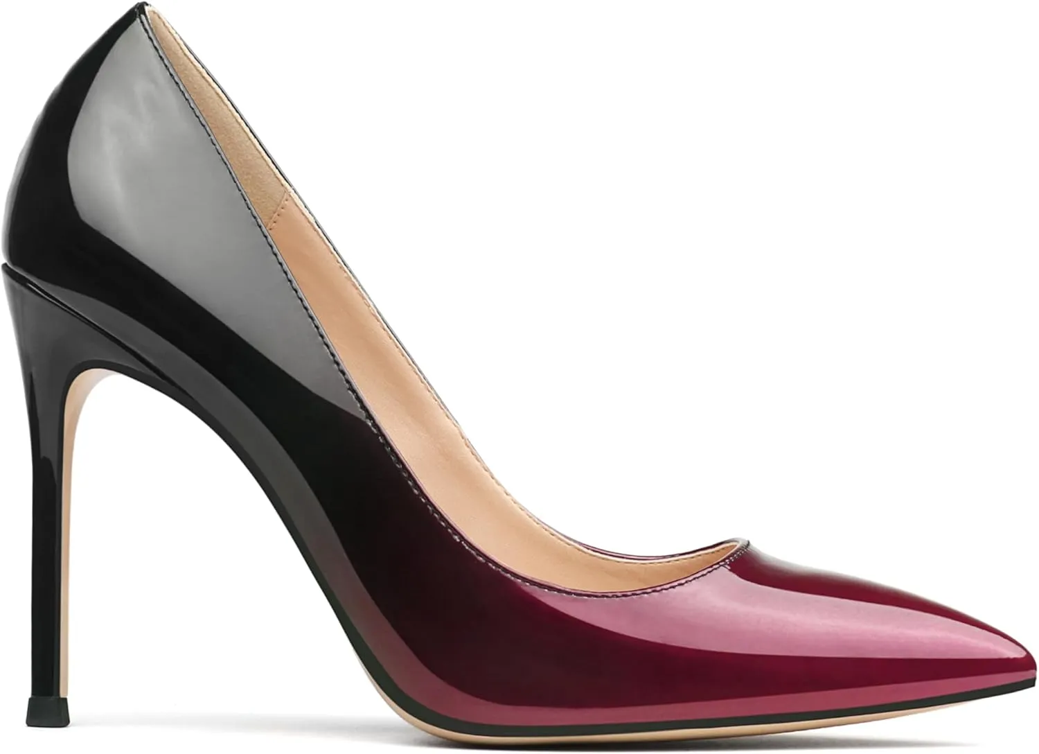 COLETER Women's 4 Inch Pumps Pointy Toe Wedding Dress Shoes Slip on Stiletto Pumps