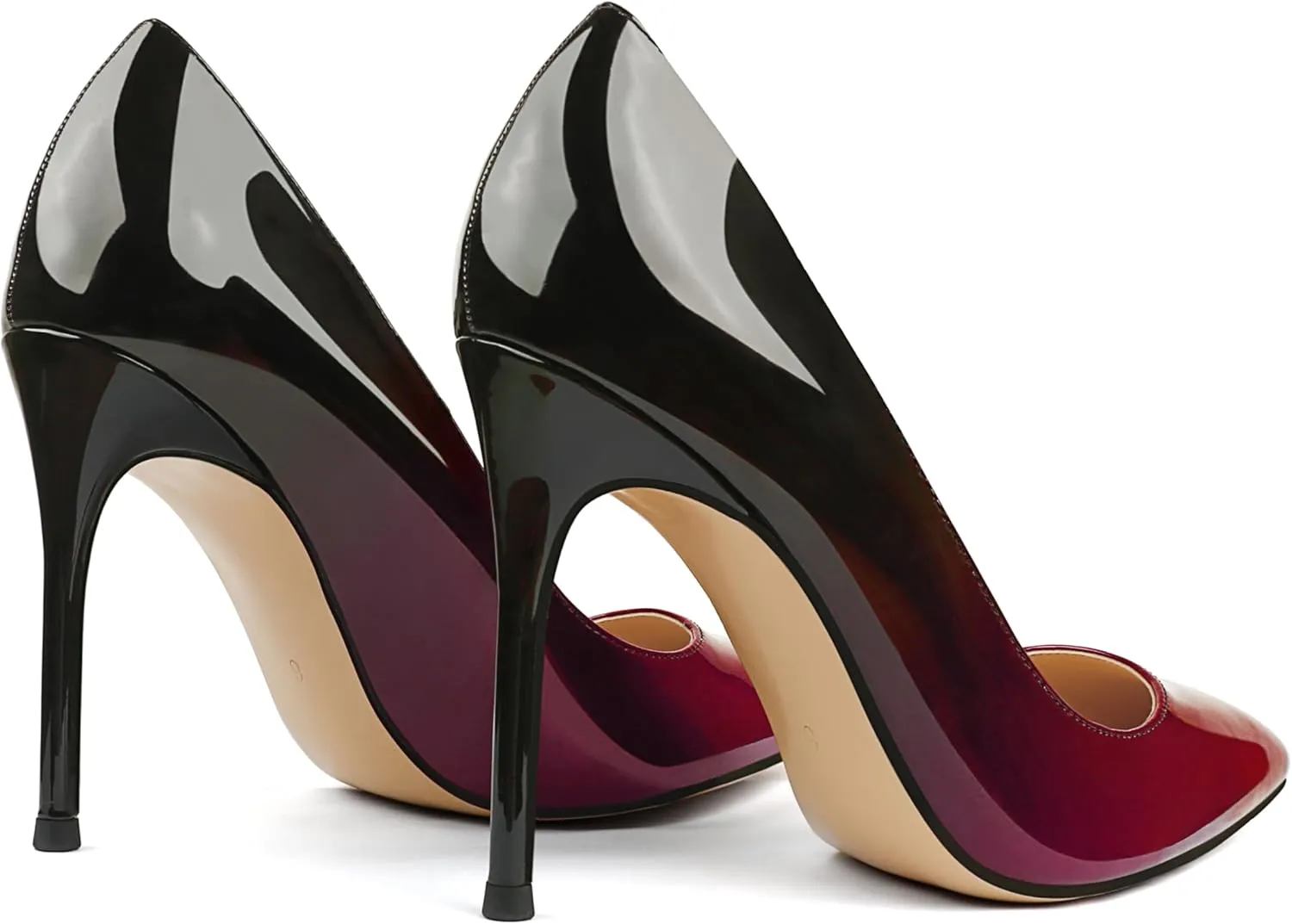 COLETER Women's 4 Inch Pumps Pointy Toe Wedding Dress Shoes Slip on Stiletto Pumps