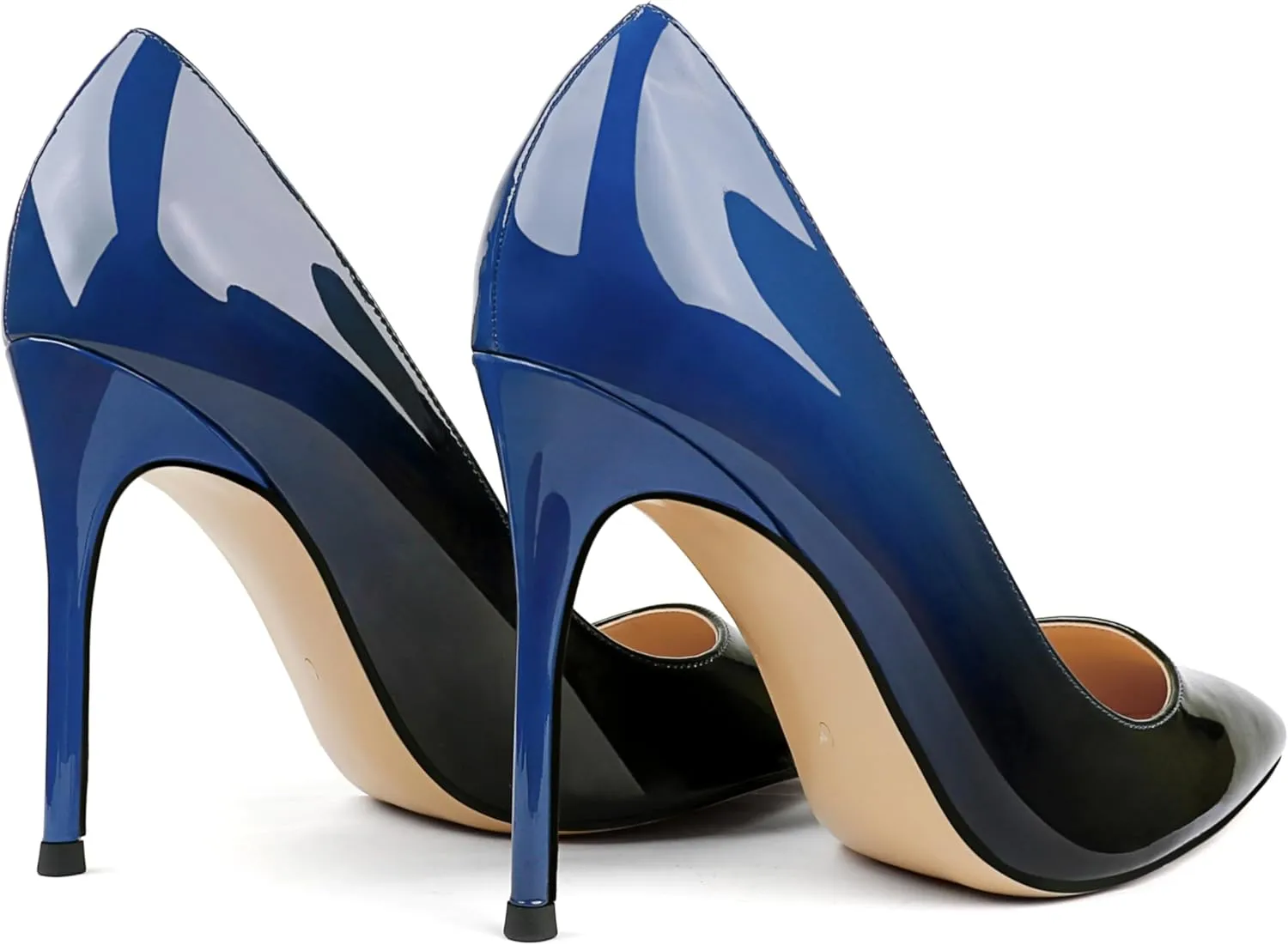 COLETER Women's 4 Inch Pumps Pointy Toe Wedding Dress Shoes Slip on Stiletto Pumps