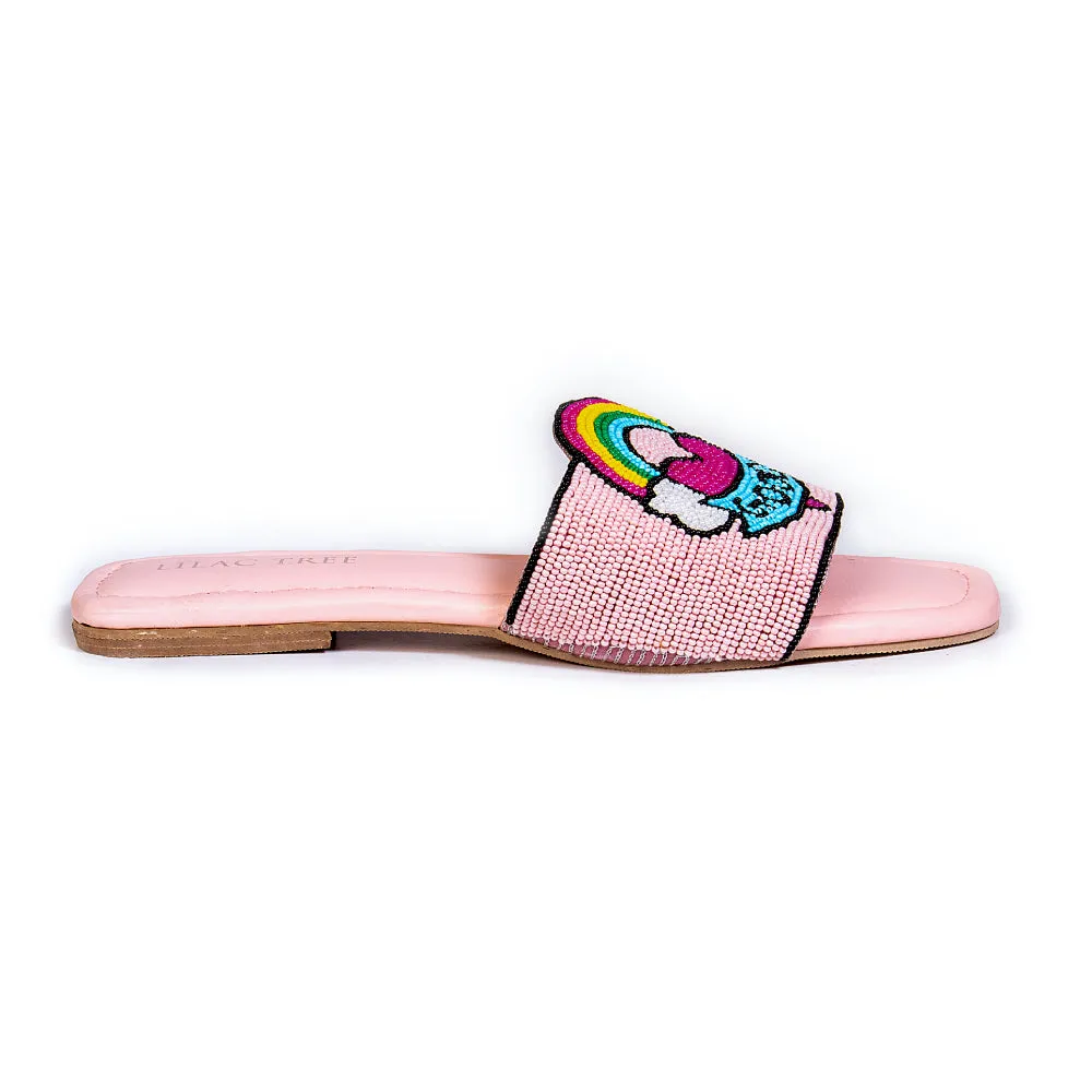 Colorful Chic Good Vibes Comfort Slides