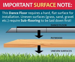 Complete Portable Dance Floor Kit with Aluminum Edges | Commercial Grade | Easy Setup Indoor or Outdoor | for Parties, Weddings, Receptions, Ballet, Dance, and Events