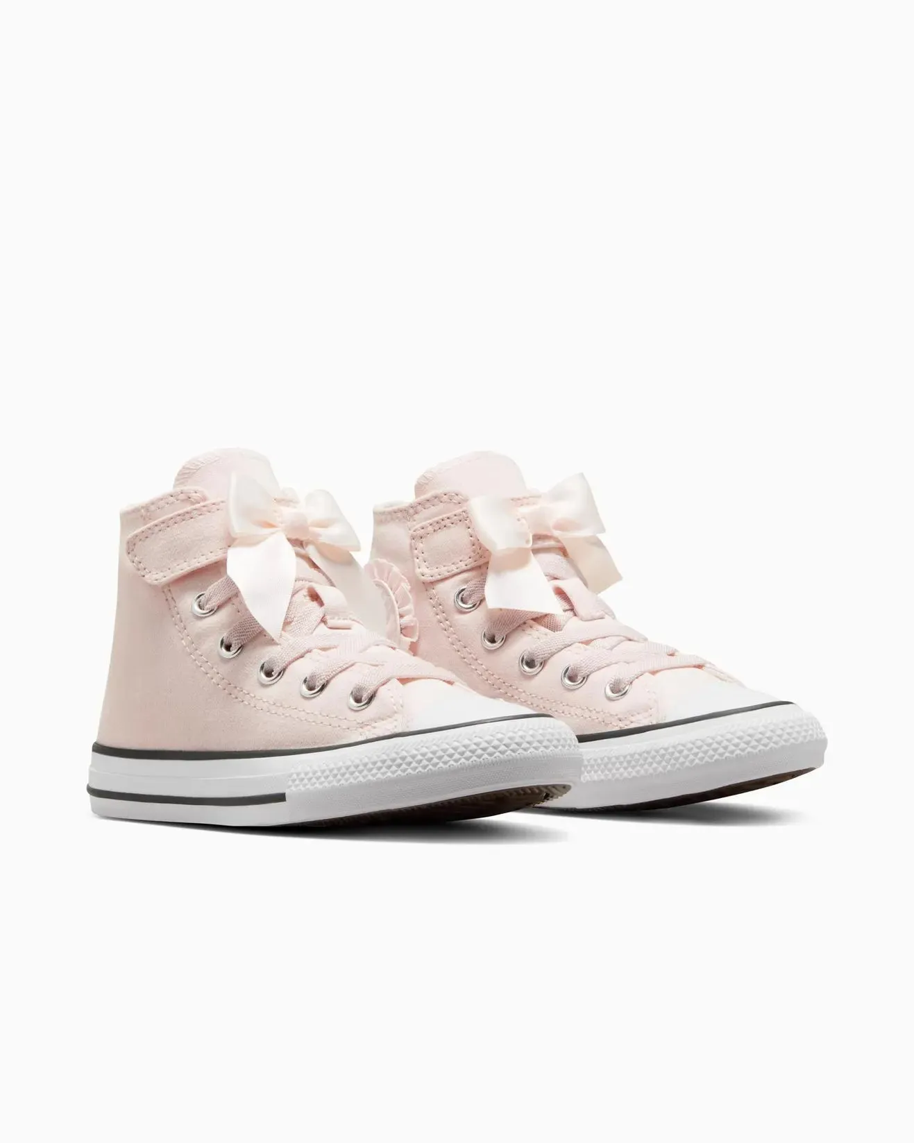 .Converse Kids Chuck Taylor Swan Ruffles & Bows Easy-On High Top Pink Blush Hush - Quantum Violet/White - (A09282) - SWN- R1L1