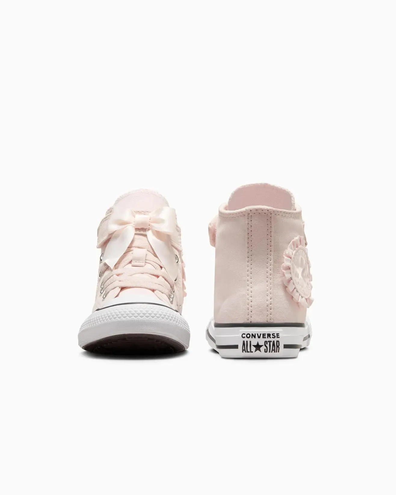 .Converse Kids Chuck Taylor Swan Ruffles & Bows Easy-On High Top Pink Blush Hush - Quantum Violet/White - (A09282) - SWN- R1L1