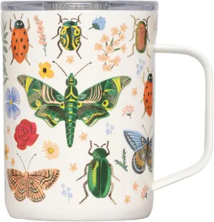 Corkcicle x Rifle Paper Co. Triple Insulated Coffee Mug with Lid and Handle, Curio Cream, 16 oz – Stainless Steel Travel Mug Keeps Beverages Hot for 3  Hours – Non-Slip, Easy-Grip, Spill-Resistant