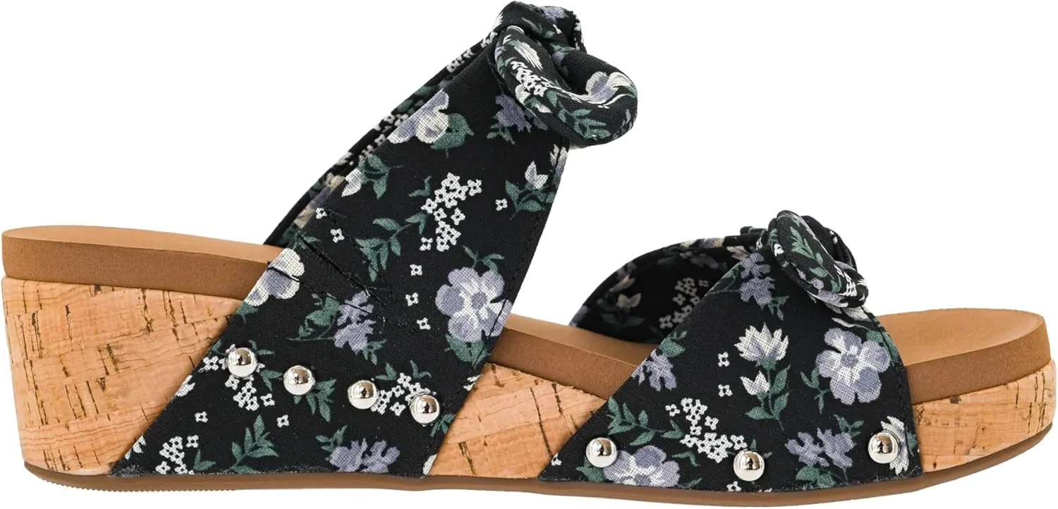 Corkys Footwear Women's Sittin Pretty Wedge Sandal - 2 Inch Cushioned Wedge, Slip On Closure for Comfort & Style, Perfect for Casual & Dressy Outfits, All Day Wear