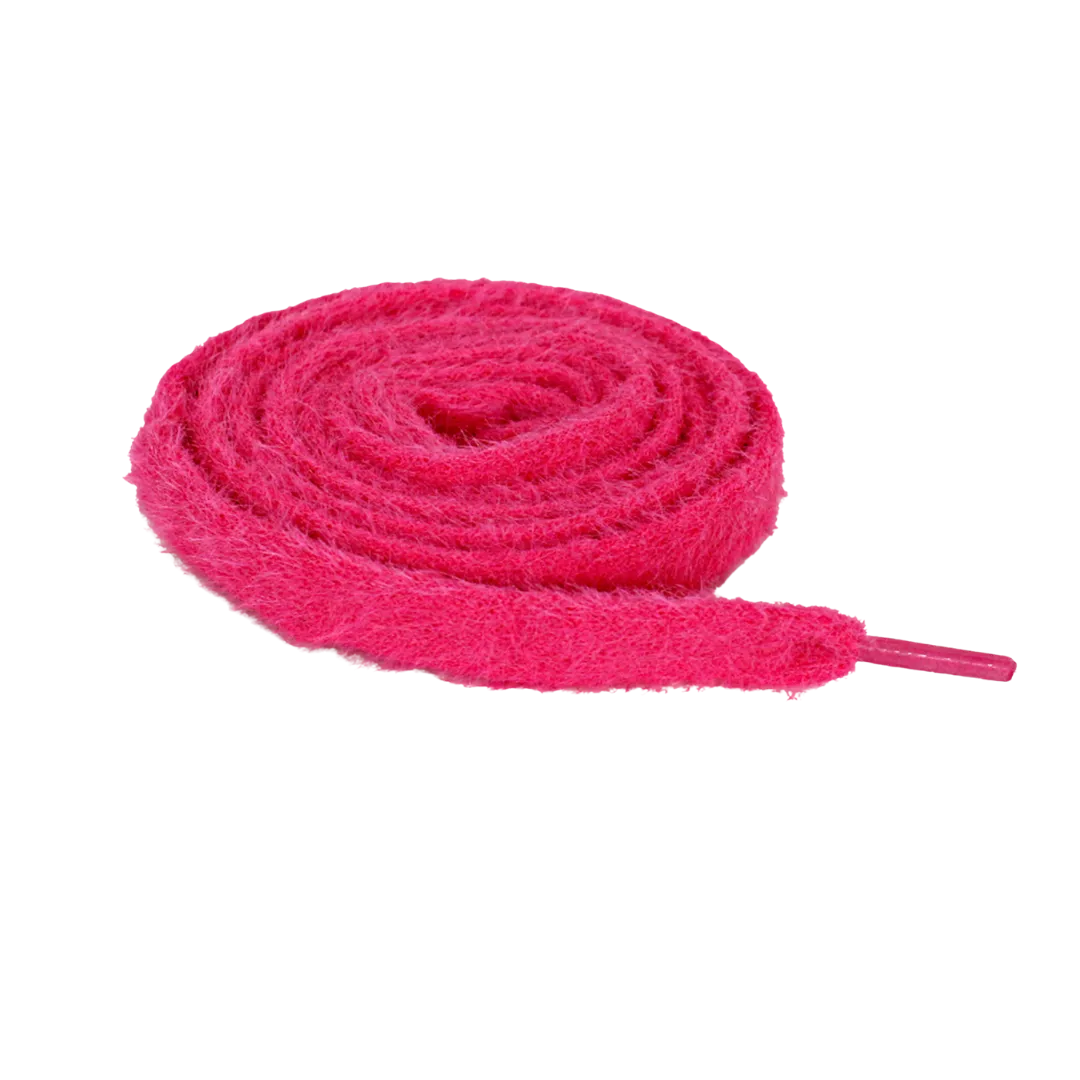 COZY FUZZY HOT PINK FAT LACES