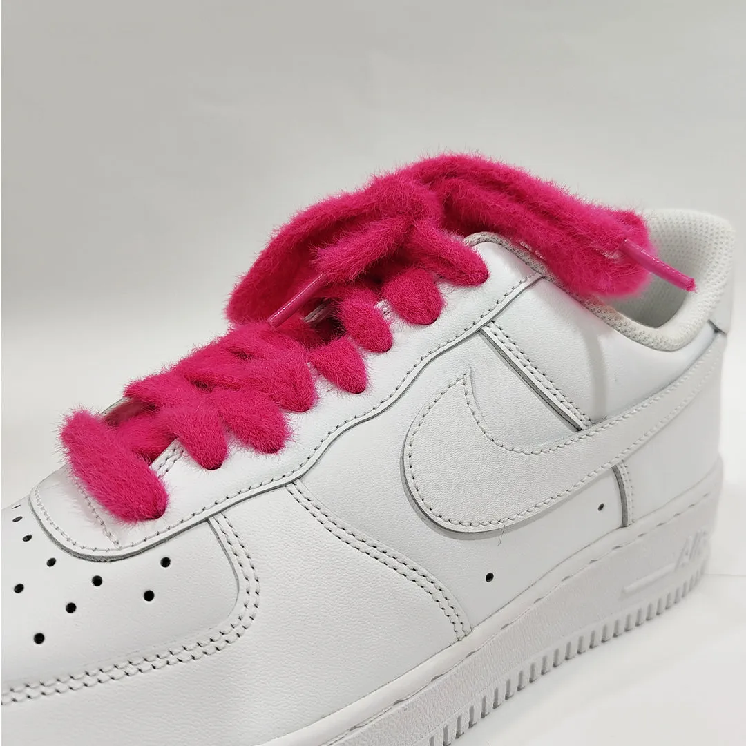 COZY FUZZY HOT PINK FAT LACES