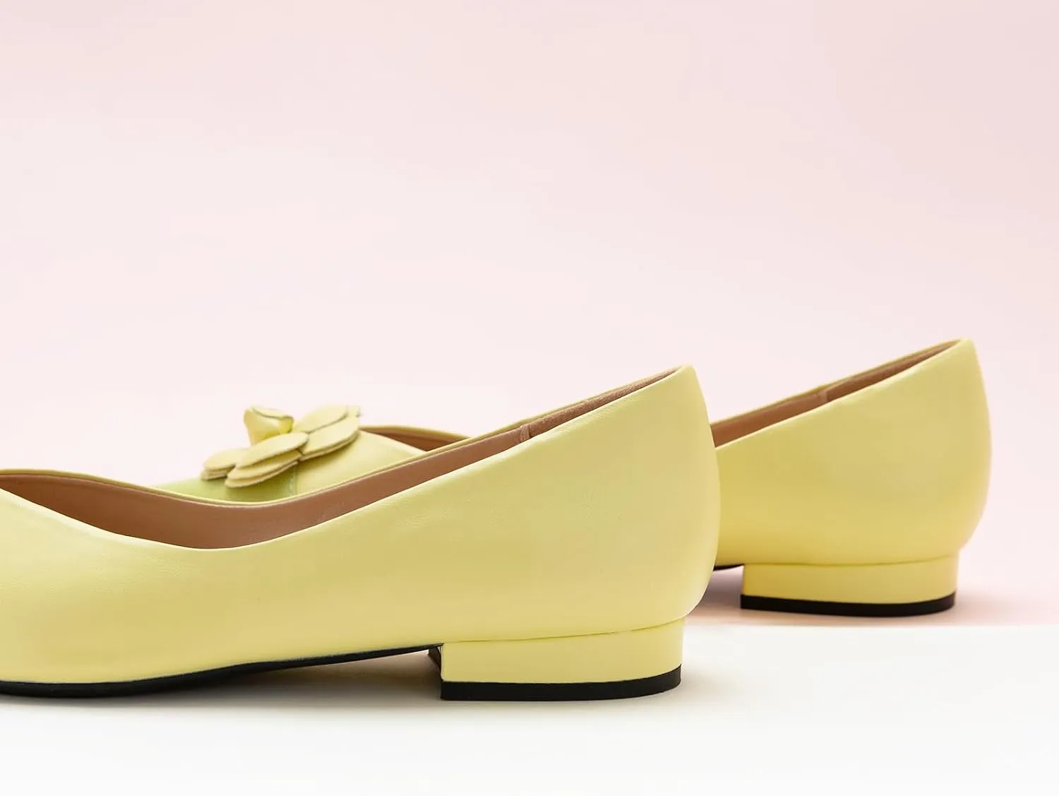 C.Paravano Women's Pointed Toe Two Tone Designer Ballet Flats - Leather Shoes for Dressy Casual Work Office Party