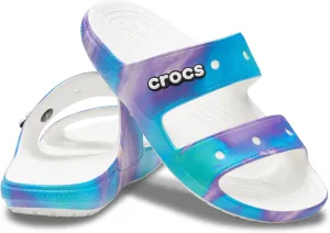 Crocs Unisex Classic Tie Dye Two-Strap Sandals Slide