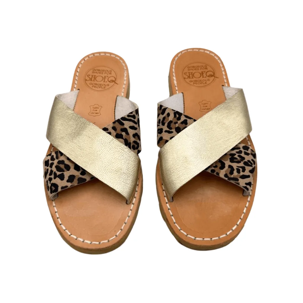 Crossover Slide in Champagne Leopard OUTLET - Size 36