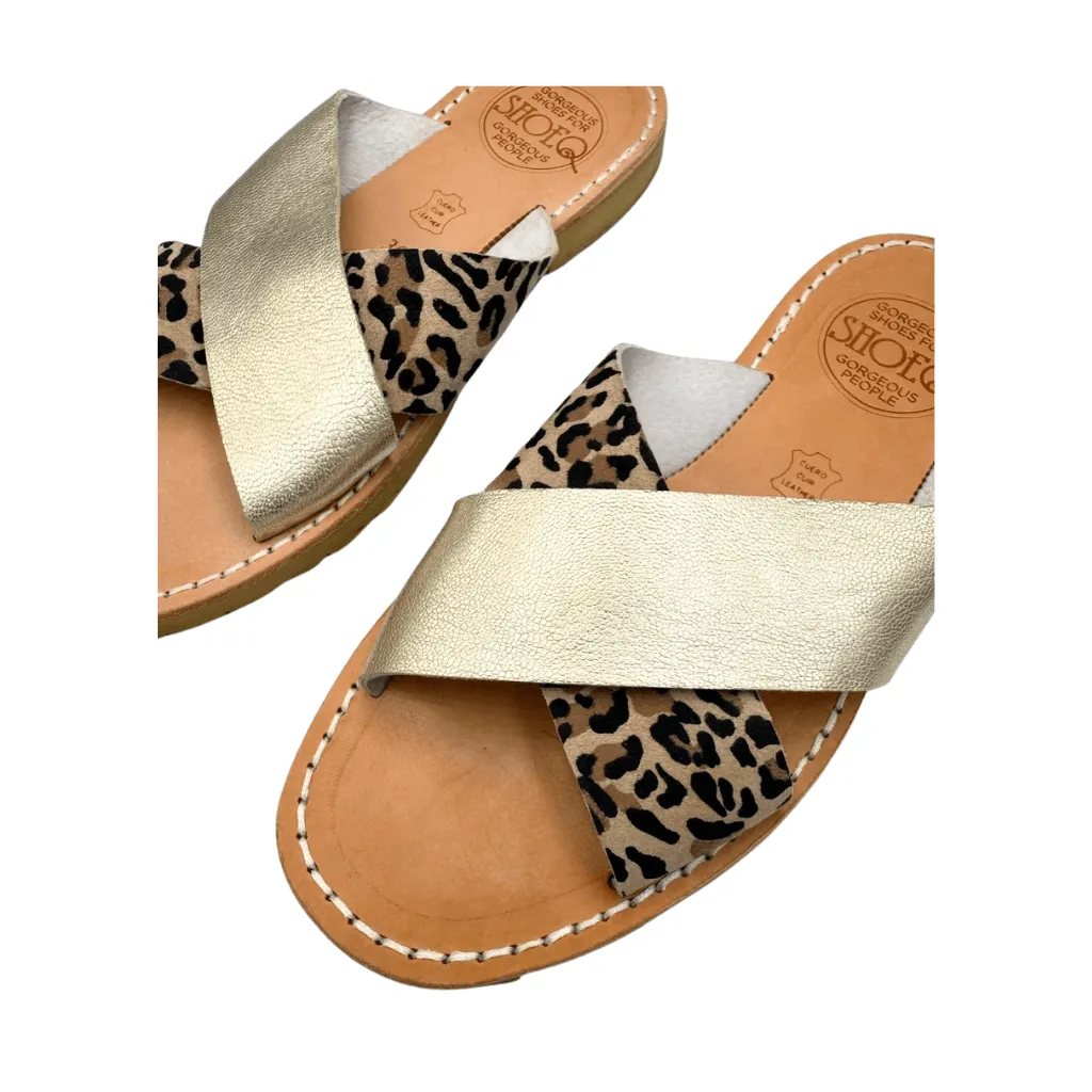 Crossover Slide in Champagne Leopard OUTLET - Size 36