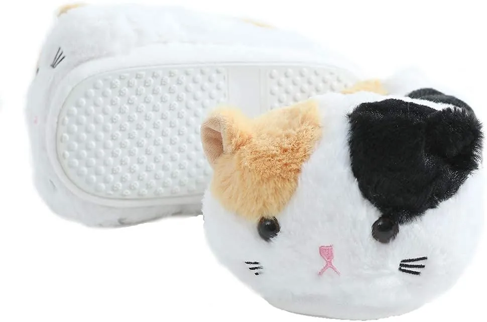 Cruel Winter Slippers Smiley face Womens cat Slippers for Girls Fuzzy Slippers for Women Indoor