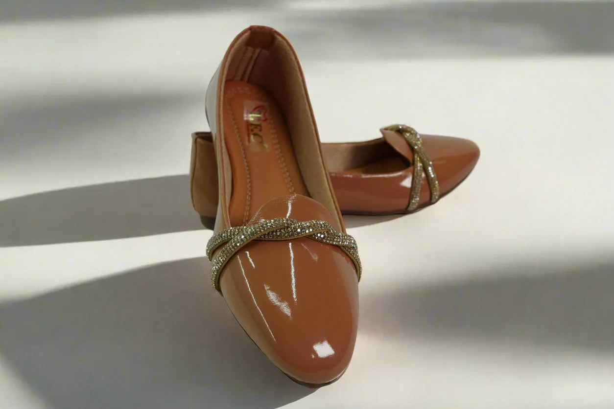 Crystal-strap Ballet Flats