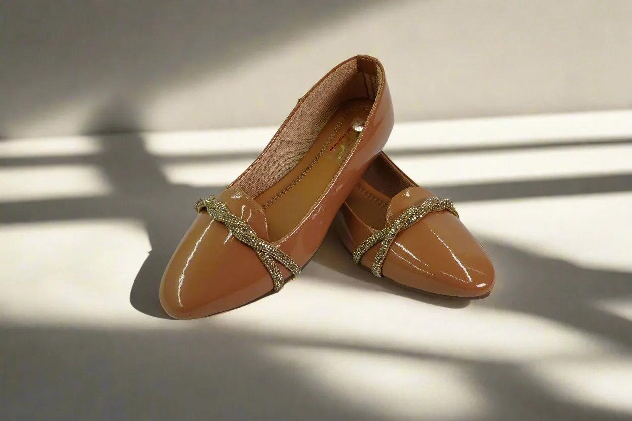 Crystal-strap Ballet Flats
