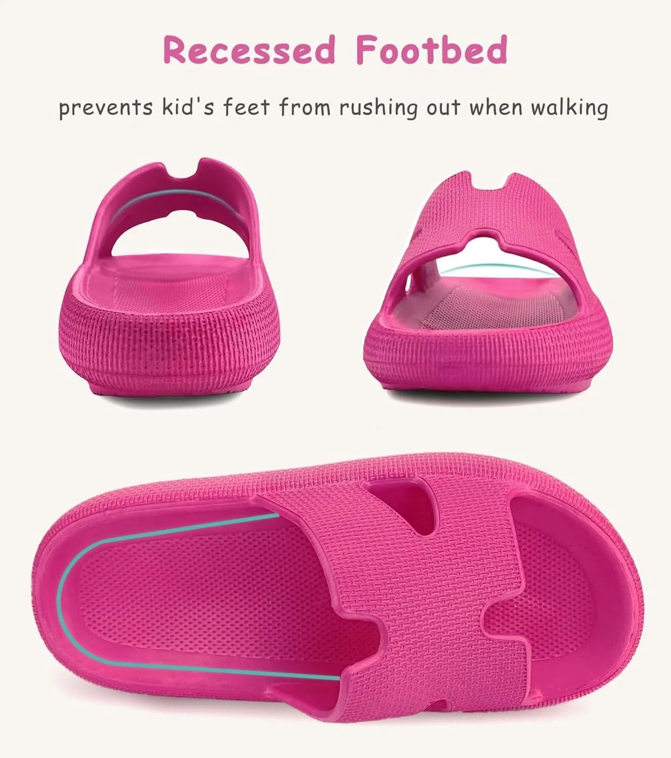 Cubufly Kids Cloud Slides Boys Girls Pillow Slippers Shower Slip on Slide Sandals
