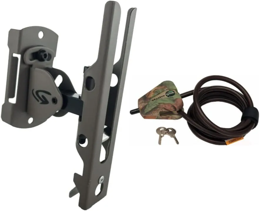 Cuddeback Genius Pan Tilt Lock Mount with Universal Trail Camera Adapter and Master Lock Security Cable Bundle (2 Items)