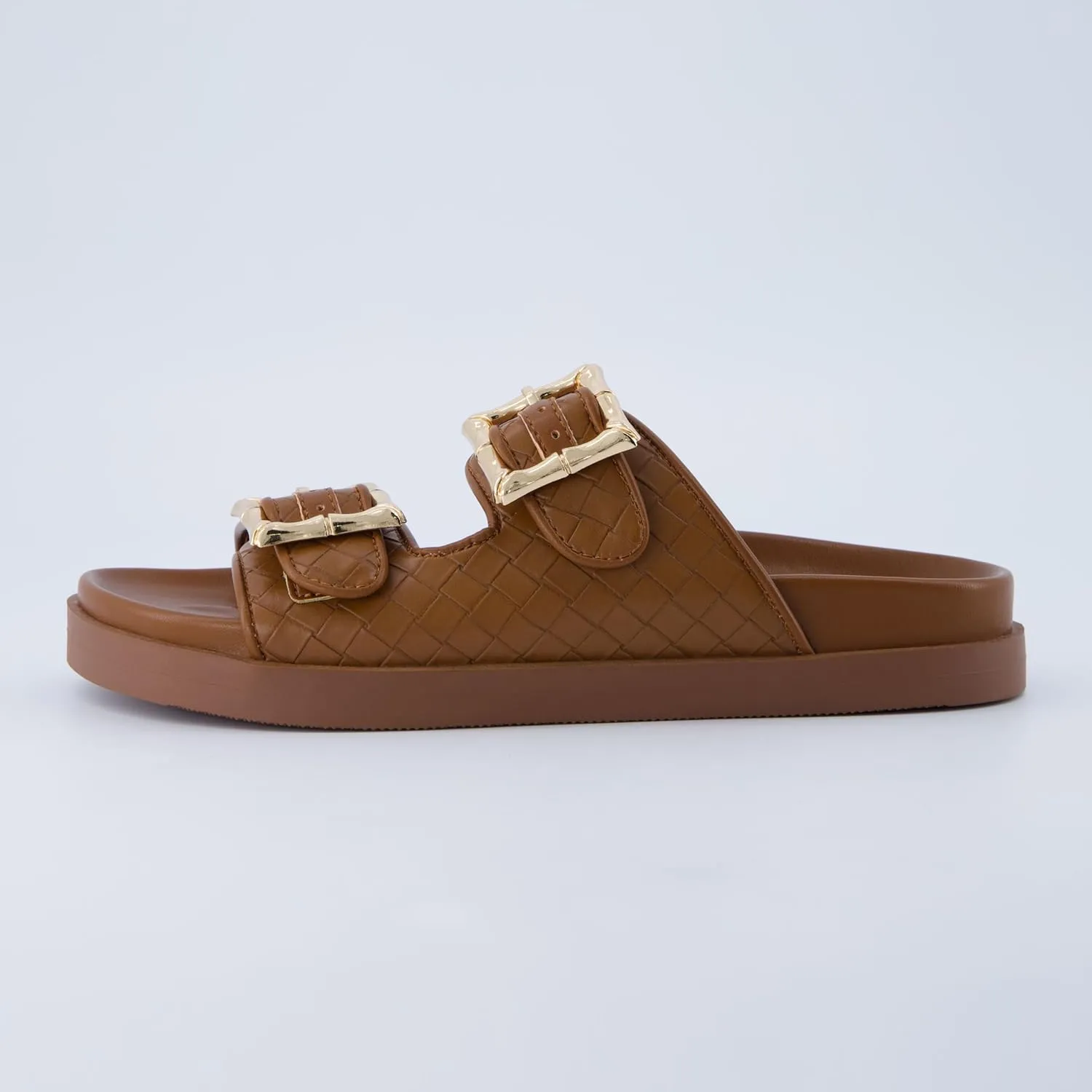 CUSHIONAIRE Loft Women's Quilted Slide Sandal With Cushioned Footbed and Adjustable Buckles